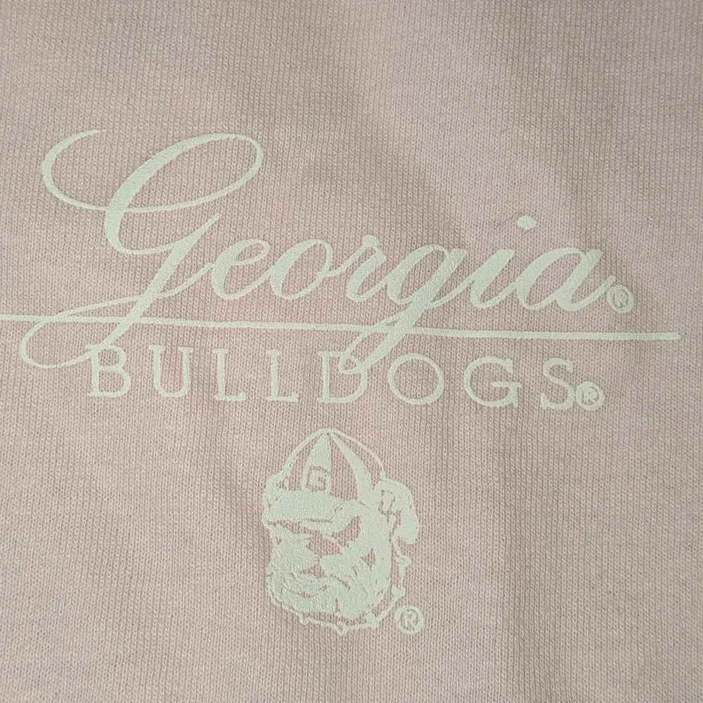 Hanes Georgia Bulldogs Pink Graphic T-Shirt Large UGA Short Sleeve Cotton NWOT‎
